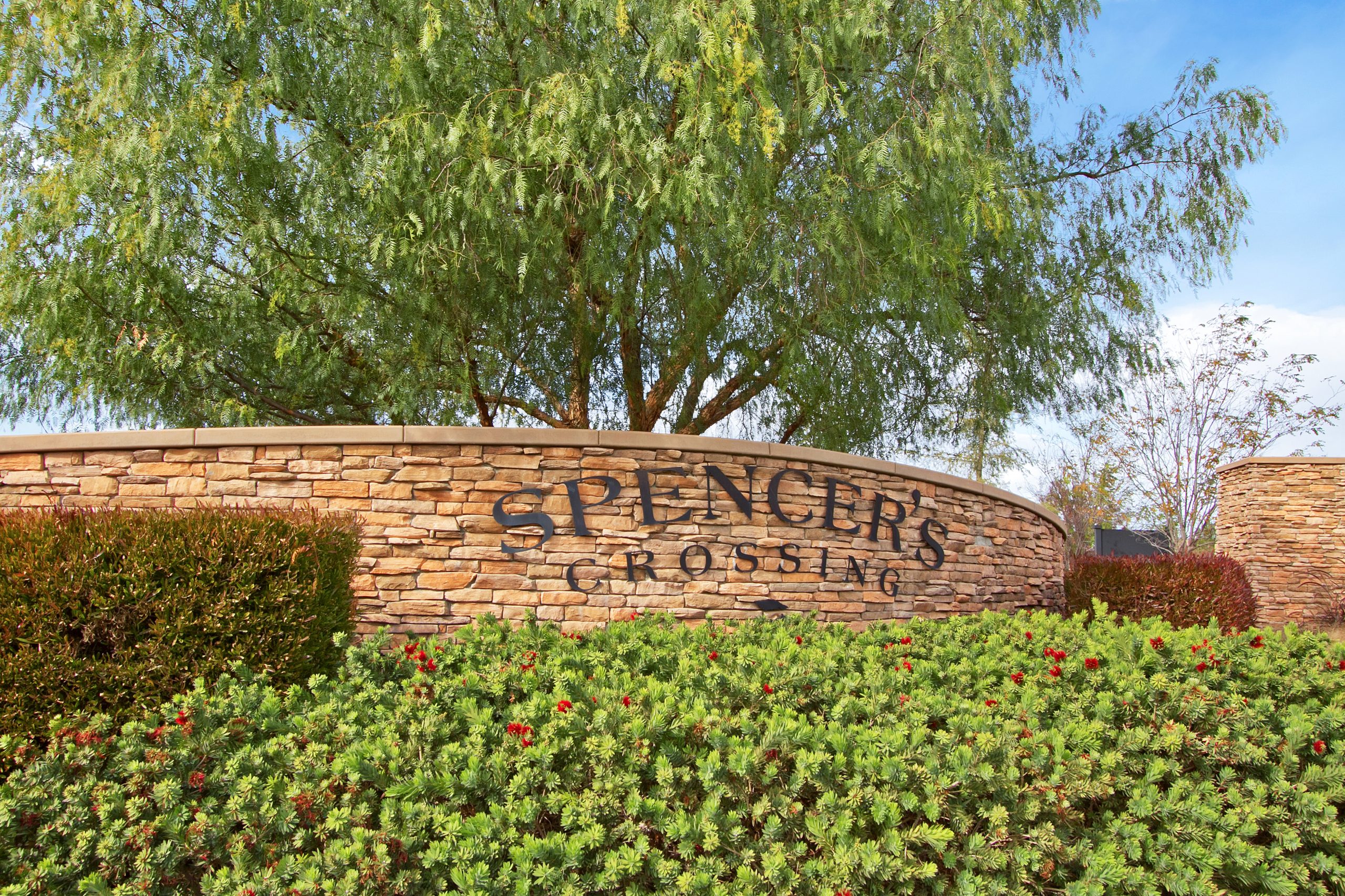 Spencer's Crossing community entry monument